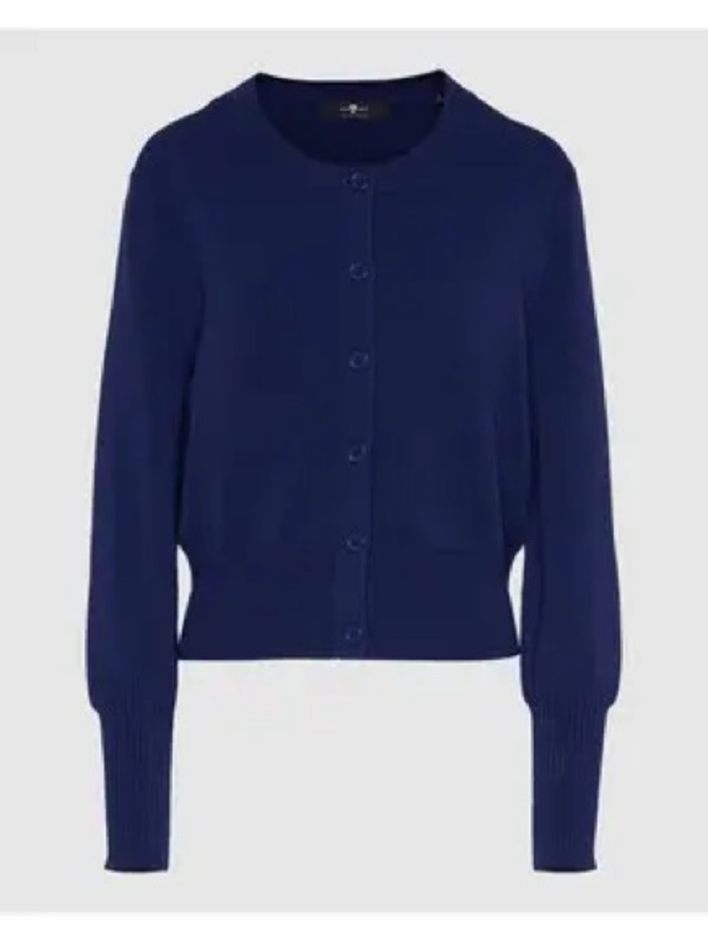 7 For All Mankind Navy Button-Front Crewneck Cardigan